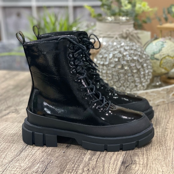 🆕 Chunky Sole Moto Biker Boots 90s Style Y2K Platform Fashion Combat - Picture 7 of 14
